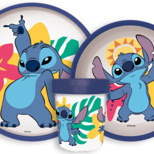 Disney Lilo és Stitch, A csillagkutya Palm csúszásmentes étkészlet, micro műanyag szett