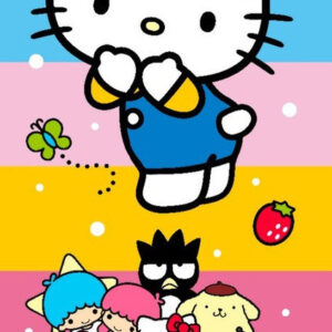 Hello Kitty Cute Friends fürdőlepedő, strand törölköző 70x140 cm (Fast Dry)