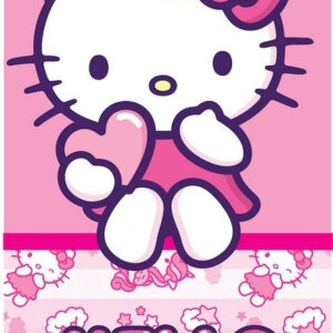 Hello Kitty Pinky Heart fürdőlepedő, strand törölköző 70x140 cm (Fast Dry)