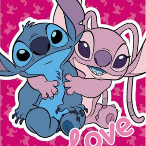 Disney Lilo és Stitch, A csillagkutya Kiss, Love fürdőlepedő, strand törölköző 70x140 cm (Fast Dry)