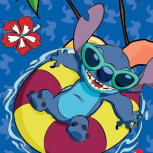 Disney Lilo és Stitch, A csillagkutya Summer Splash fürdőlepedő, strand törölköző 70x140 cm (Fast Dry)