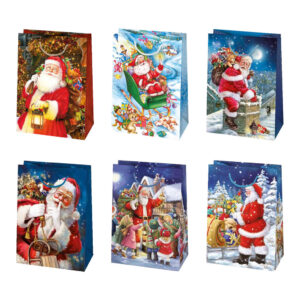 Karácsonyi Toyland papír ajándéktasak, ajándékzacskó 23x32x11 cm