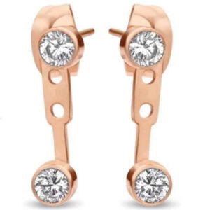 Victoria Rose gold színű fehér köves fülbevaló