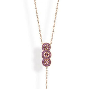 Victoria Rose gold színű rózsaszín köves nyaklánc