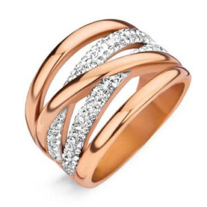 Victoria Rose gold színű fehér köves gyűrű